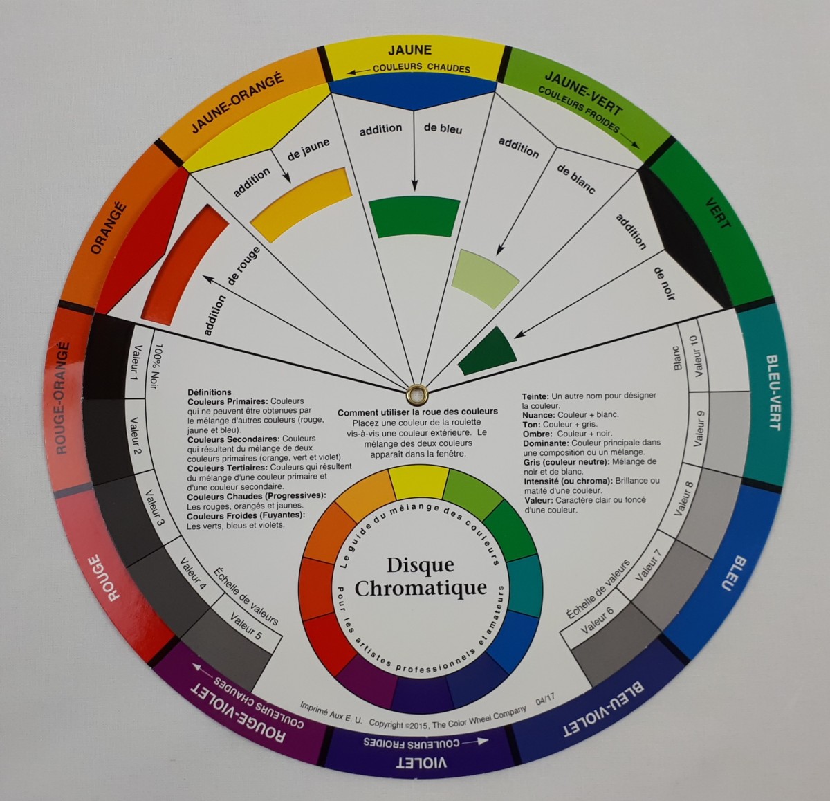disque chromatique 13 cm color wheel